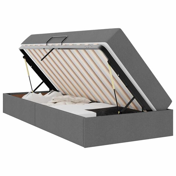vidaXL Lova su daiktų laikymo vieta ir čiužiniu Tamsiai pilka