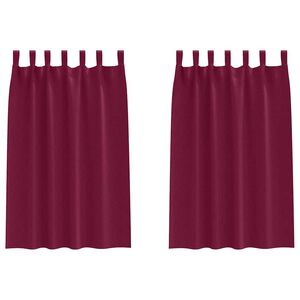 vidaXL Užuolaidos su žiedais, blokuojančios &scaron;viesą 2 pcs Vyno raudona