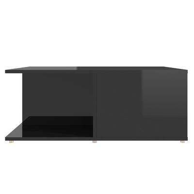 vidaXL Kavos staliukas, juodas, 80x80x31cm, MDP, labai blizgus