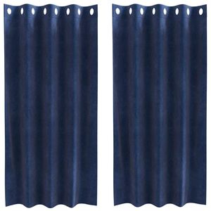 vidaXL Užtemdymo užuolaidos 2 pcs Tamsiai mėlyna 140 x 175 cm Aksomas