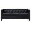 vidaXL Trivietė Chesterfield sofa, juoda, dirbtinės odos apmu&scaron;alas