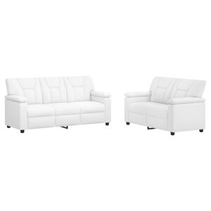 vidaXL Sofos komplektas 2 pcs Balta Dirbtinė oda