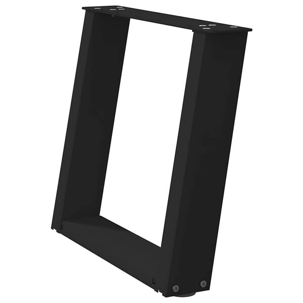 vidaXL Kavos staliuko kojelės, 2 vnt., juodos, 50x(42-43) cm, plienas, U formos