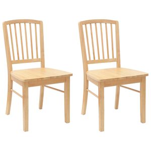 vidaXL Valgomojo kėdės 2 pcs Natūrali 50 x 52,5 x 91 cm