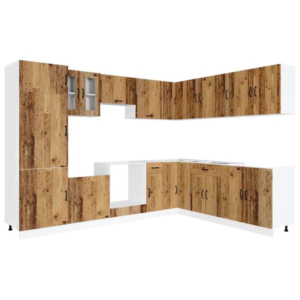 vidaXL Virtuvinių spintelių komplektas, 14 dalių, Kalmar, medienos