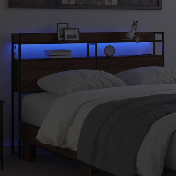 vidaXL Saugojimo galvos atlo&scaron;as ruda ąžuolo 120 cm Apdirbta mediena