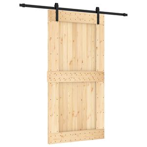 vidaXL Slankios durys Natūrali ir juoda 100 x 210 cm