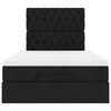 vidaXL Osmanų lova su čiužiniu, juodas, 120x200cm, audinys