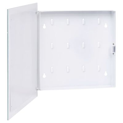 vidaXL Magnetinė raktų dėžutė, baltos spalvos, 35x35x5,5cm