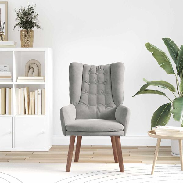 vidaXL krėslas &Scaron;viesiai pilka 63 x 67 x 94 cm Aksomas