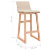 vidaXL Baro taburetės, 2vnt., kreminės spalvos, audinys