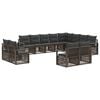vidaXL Sodo Sofų Rinkinys 12 pcs Pilka poliratanas