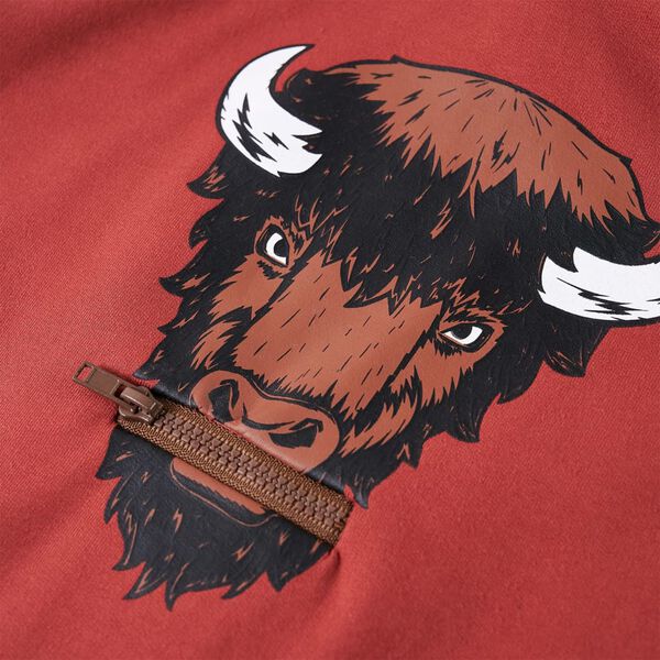 Vaiki&scaron;kas sportinis megztinis su gobtuvu, degintas raudonas, 116