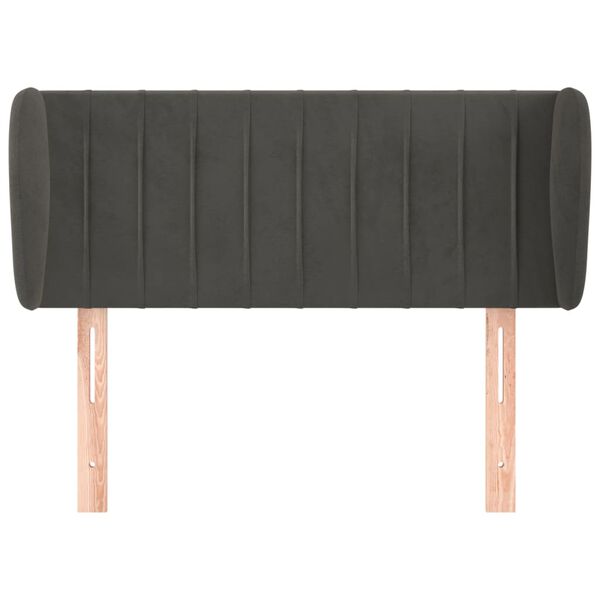 vidaXL Galvūgalis su auselėmis, tamsiai pilkos,93x23x78/88cm, aksomas