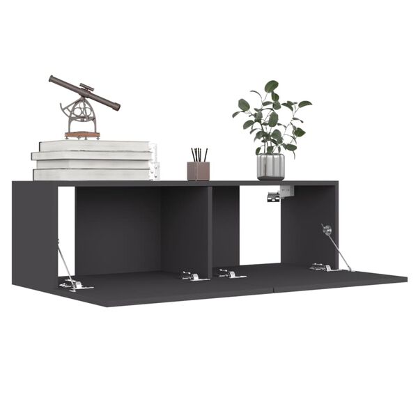 vidaXL Televizoriaus spintelė, pilkos spalvos, 100x30x30cm, mediena