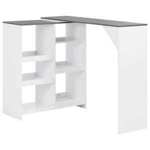 vidaXL Baro stalas su judinama lentyna, baltas, 138x39x110cm