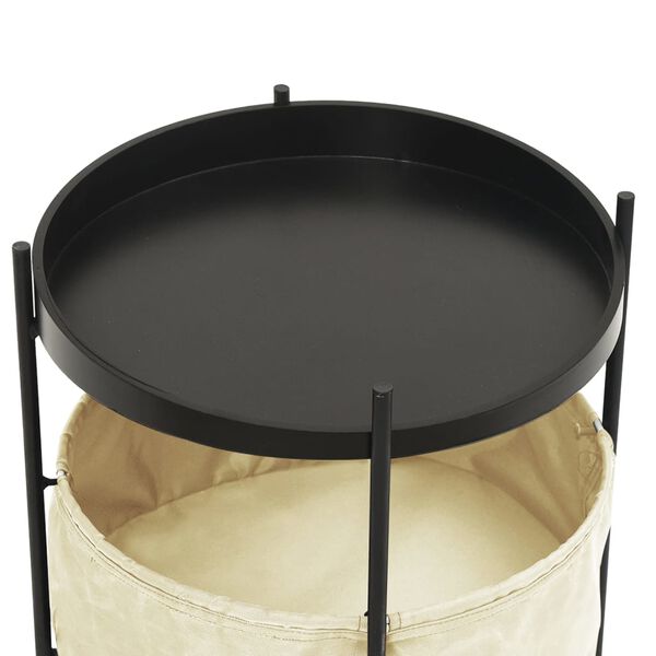 vidaXL &Scaron;oninis staliukas su krep&scaron;iu, kreminės spalvos, 40x40x45,5cm