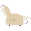 vidaXL Keturvietis atlošiamas masažinis krėslas, kreminis, audinys