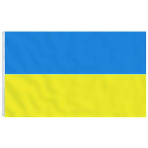 vidaXL Ukrainos vėliava su žalvarinėmis įvorėmis, 90x150cm