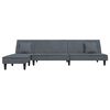 vidaXL L formos sofa-lova, tamsiai pilka, 255x140x70cm, aksomas