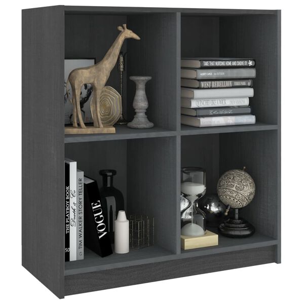 vidaXL Šoninė spintelė, pilka, 70x33x76cm, pušies medienos masyvas