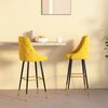 vidaXL Baro taburetės, 2vnt., garstyčių geltonos spalvos, aksomas