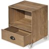 vidaXL Naktinis staliukas, masyvios medienos, rudos spalvos