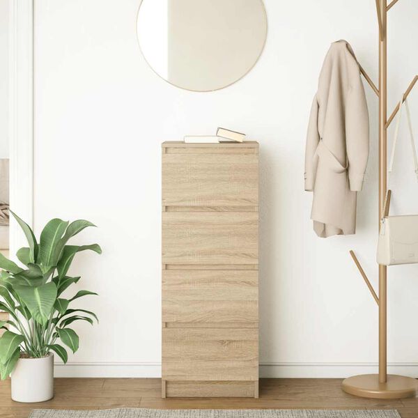 vidaXL &Scaron;oninė spintelė, ąžuolo spalvos, 37,5x35x99cm, apdirbta mediena