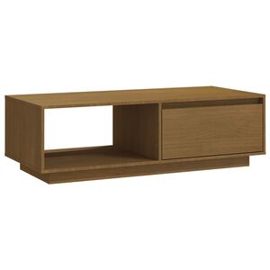 vidaXL Kavos staliukas, medaus rudas, 110x50x33,5cm, pu&scaron;ies masyvas