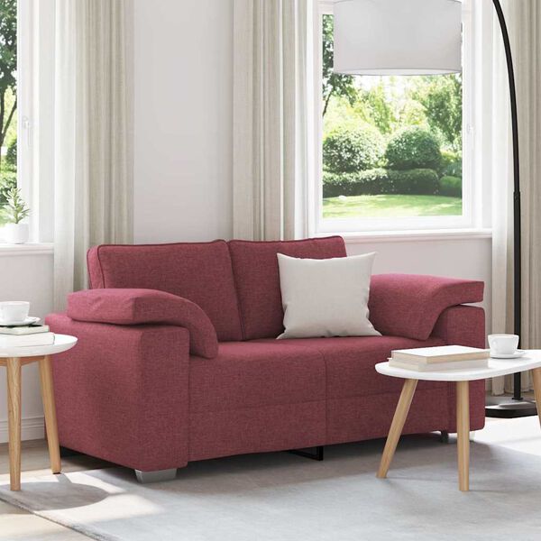 vidaXL Sofa 120cm Vyno raudona audinys