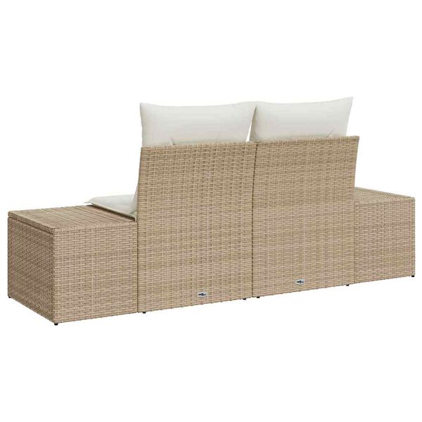 vidaXL Sodo sofa Smėlio 123 x 62 x 69cm poliratanas