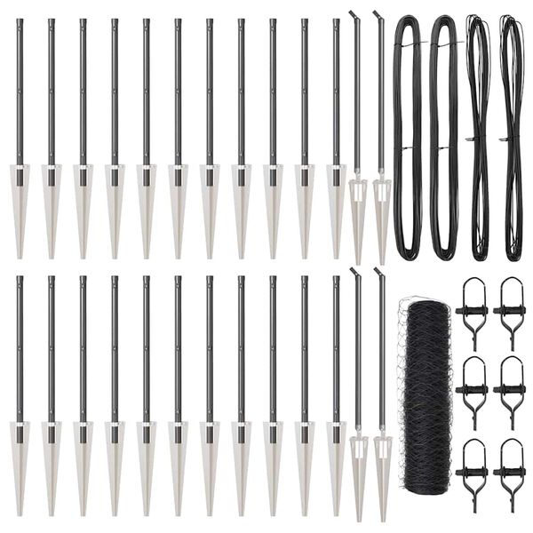 vidaXL Tvorelės stulpas Pilka 50 x 0,8 m (50 mm tinklas)