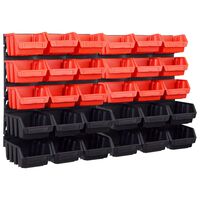 vidaXL Sandėliavimo dėžių rinkinys, 32 dalių, raudonas ir juodas