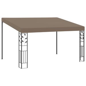 vidaXL Prie sienos montuojama pavėsinė, taupe spalvos, 4x3x2,5m