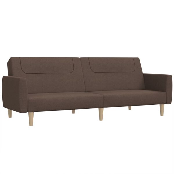 vidaXL Dvivietė sofa-lova, taupe spalvos, audinys