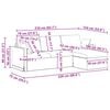 vidaXL Sofa Rožinė Bendri matmenys: 228 x 134 cm (P X G x A) Aksomas