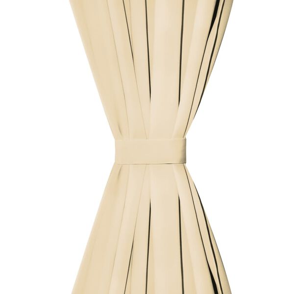 vidaXL Mikro satino užuolaidos su kilpomis, 2vnt., 140x245cm, kreminės