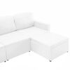 vidaXL Trivietė sofa-lova, baltos spalvos, netikra oda, modulinė