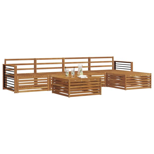 vidaXL Lauko sofos komplektas 6 pcs Natūrali