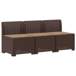 vidaXL 3-vietė sodo sofa su pagalvėlėmis, Rattan i&scaron;vaizda PP Ruda