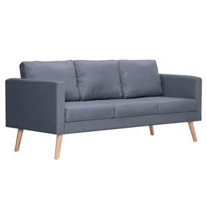vidaXL Trivietė sofa, audinys, tamsiai pilka