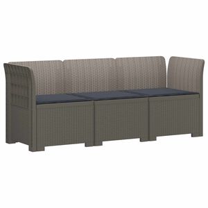 vidaXL 3-vietė sodo sofa su pagalvėlėmis, Rattan i&scaron;vaizda PP