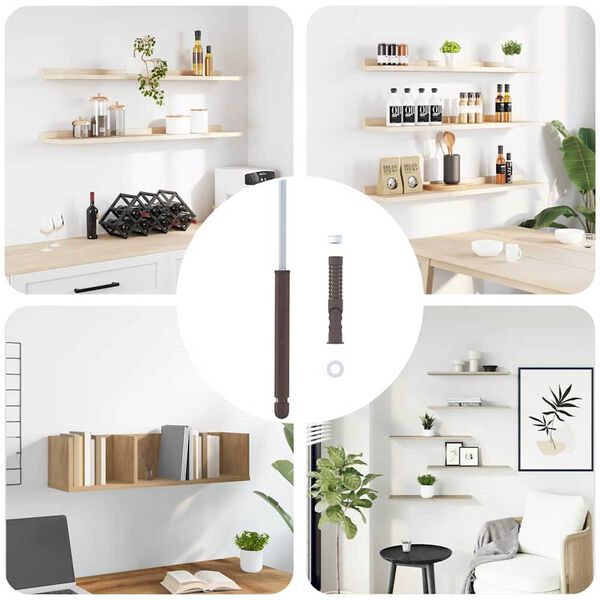 vidaXL Svorio lentynų laikikliai 12 pcs Smėlio &Oslash;12 x 190 mm Plienas