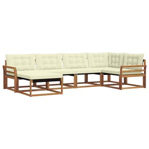 vidaXL Lauko sofos komplektas 18 pcs Natūralus ir grietinėlė