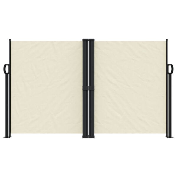 vidaXL I&scaron;traukiama &scaron;oninė pertvara, kreminės spalvos, 140x1000cm
