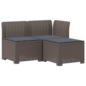 vidaXL 3-vietė sodo sofa su pagalvėlėmis, Rattan i&scaron;vaizda PP