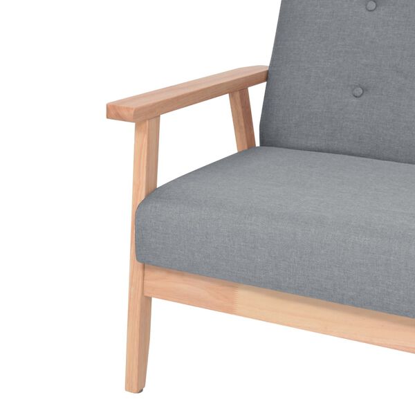vidaXL Trivietė sofa, šviesiai pilkos spalvos, audinys