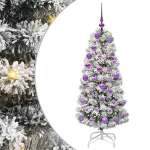 vidaXL Dirbtinė Sulankstoma Kalėdų Eglutė Žalia ir balta 120 cm