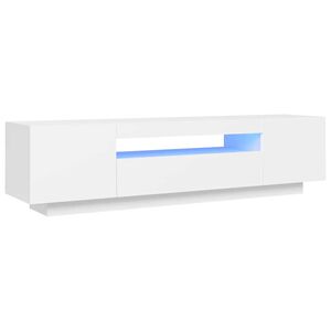 vidaXL Televizoriaus spintelė su LED ap&scaron;vietimu, balta, 160x35x40cm