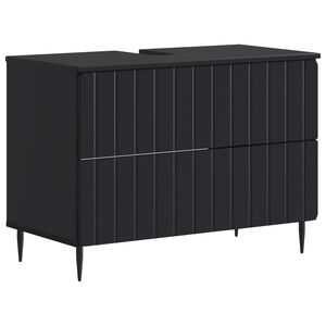 vidaXL Vonios kriauklės spinta ZWOLLE Juoda 82 x 41 x 58,5 cm